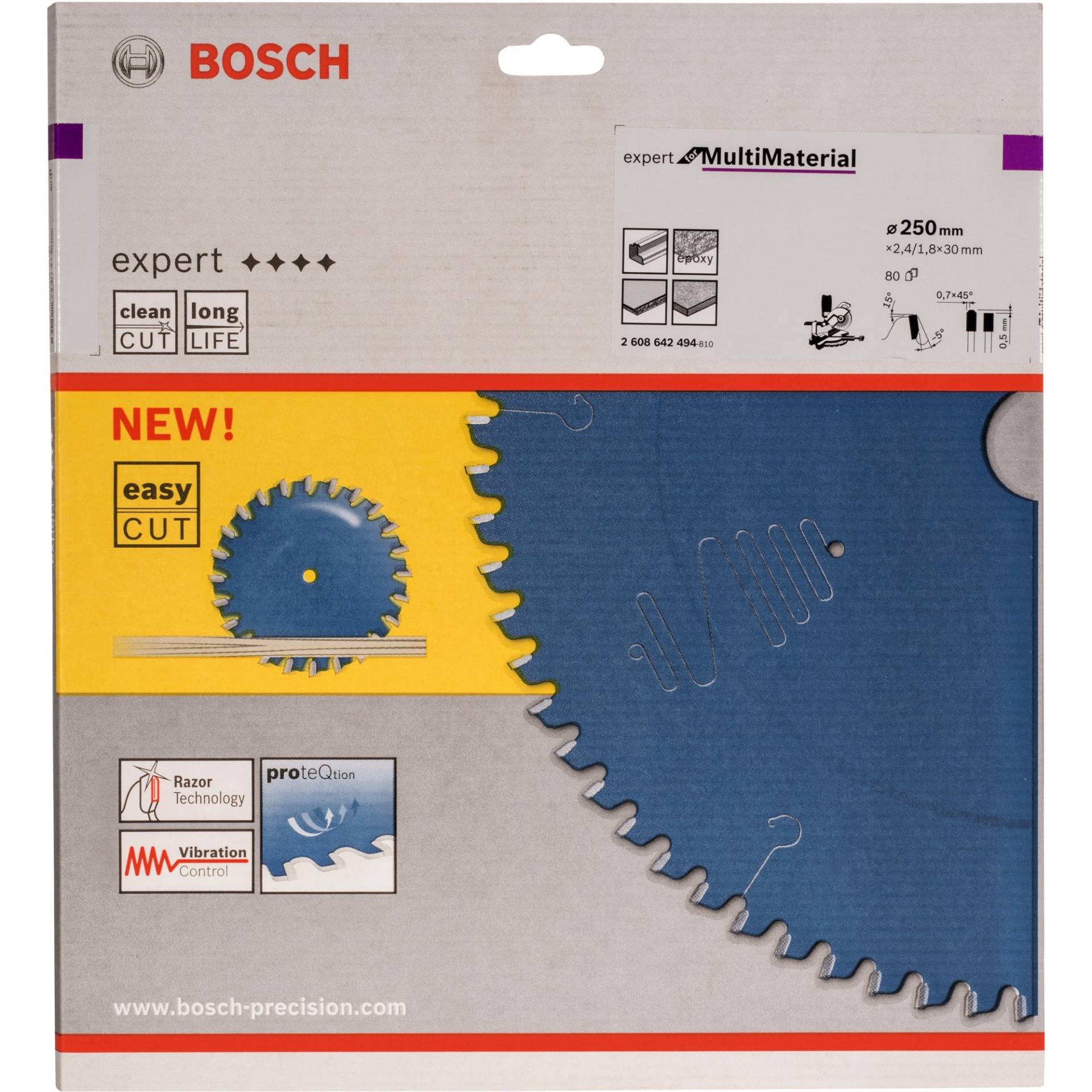 Kreissägeblatt Expert for Multi Material, Ø 250mm, 80Z von Bosch