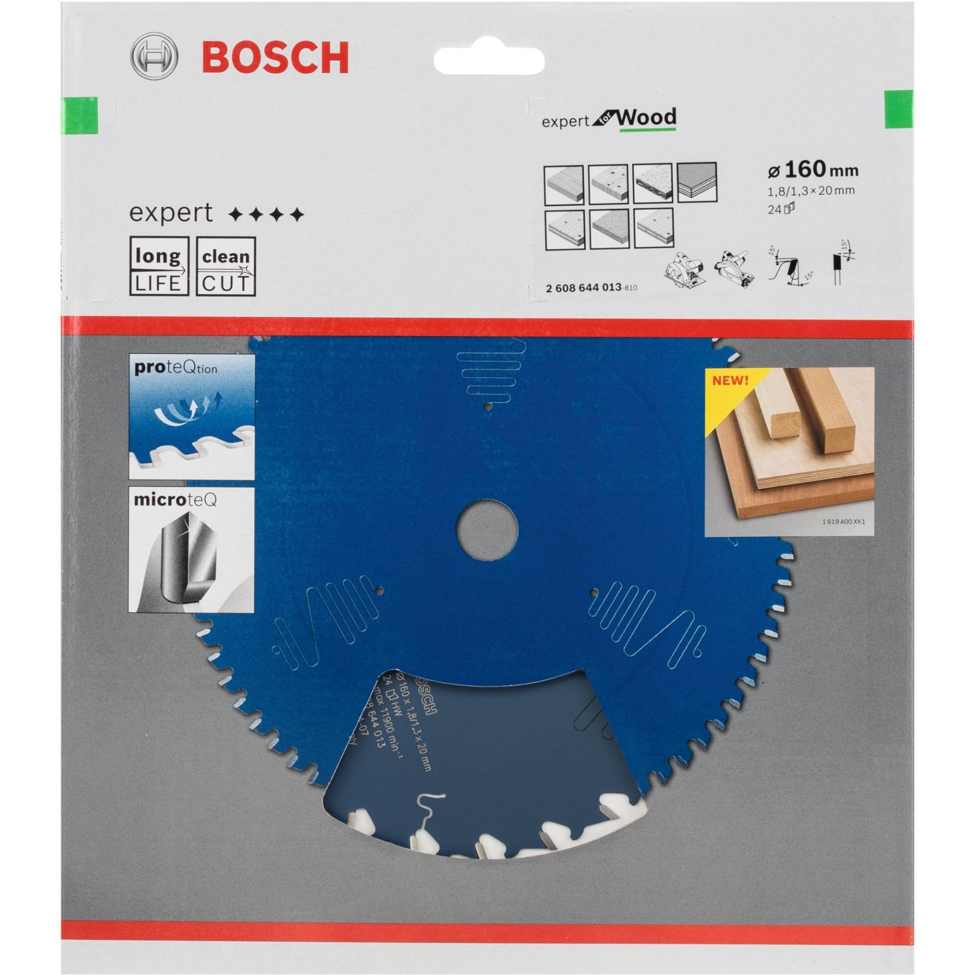 Kreissägeblatt Expert for Wood, Ø 160mm, 24Z von Bosch