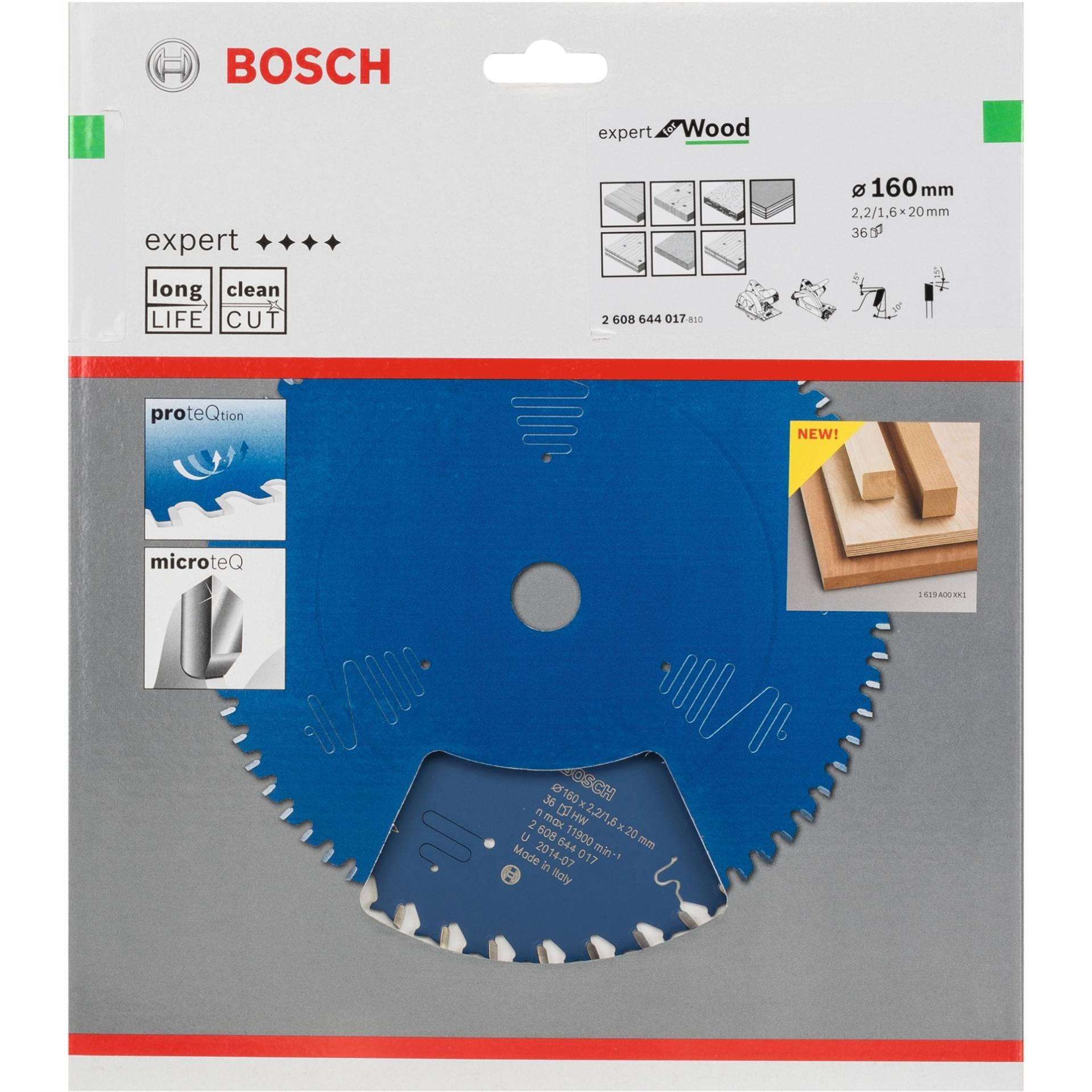 Kreissägeblatt Expert for Wood, Ø 160mm, 36Z von Bosch