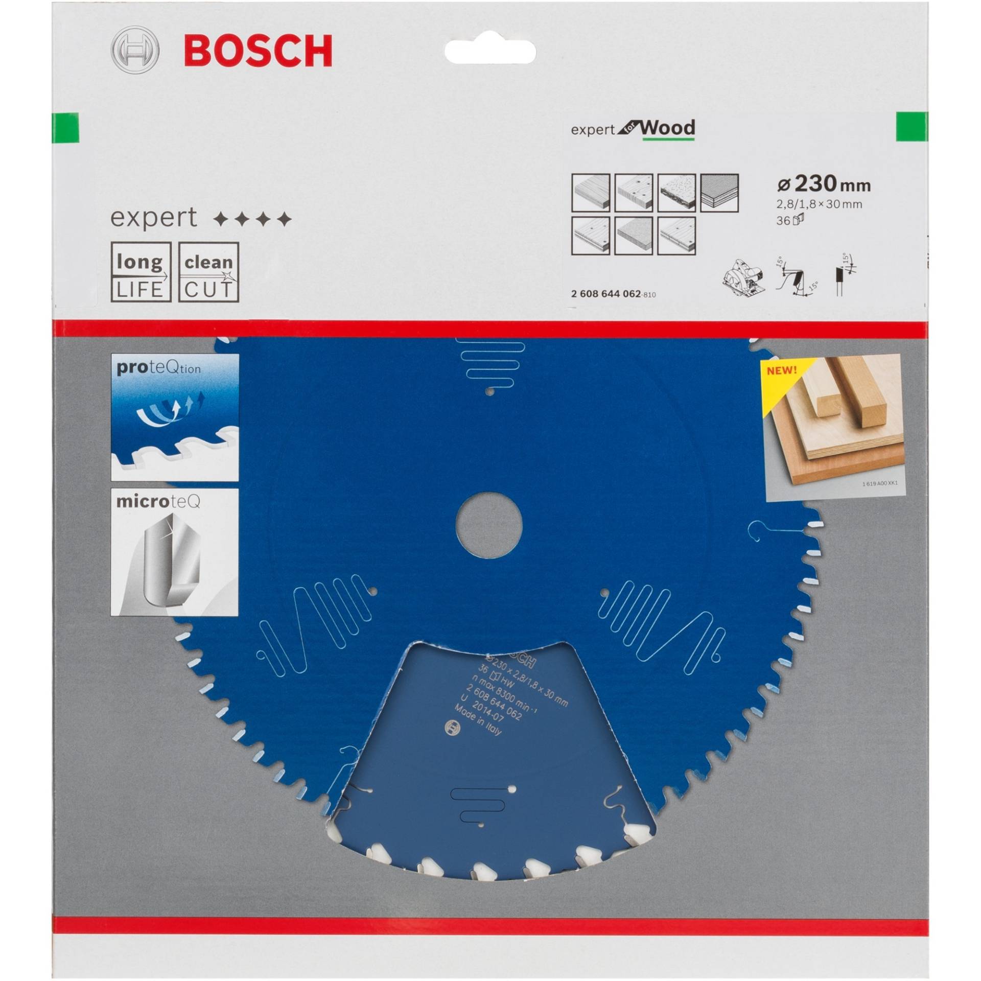 Kreissägeblatt Expert for Wood, Ø 230mm, 36Z von Bosch