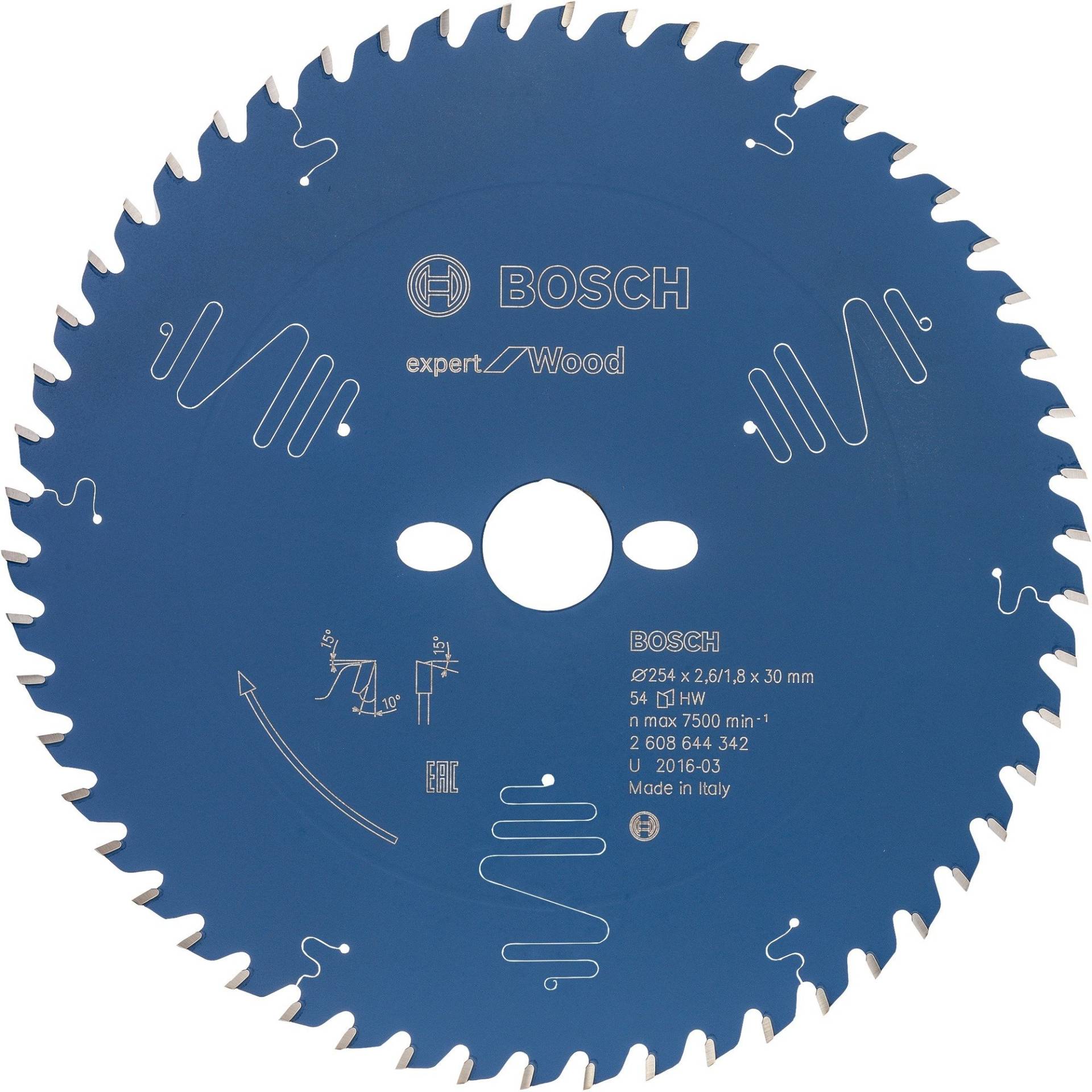 Kreissägeblatt Expert for Wood, Ø 254mm, 54Z von Bosch