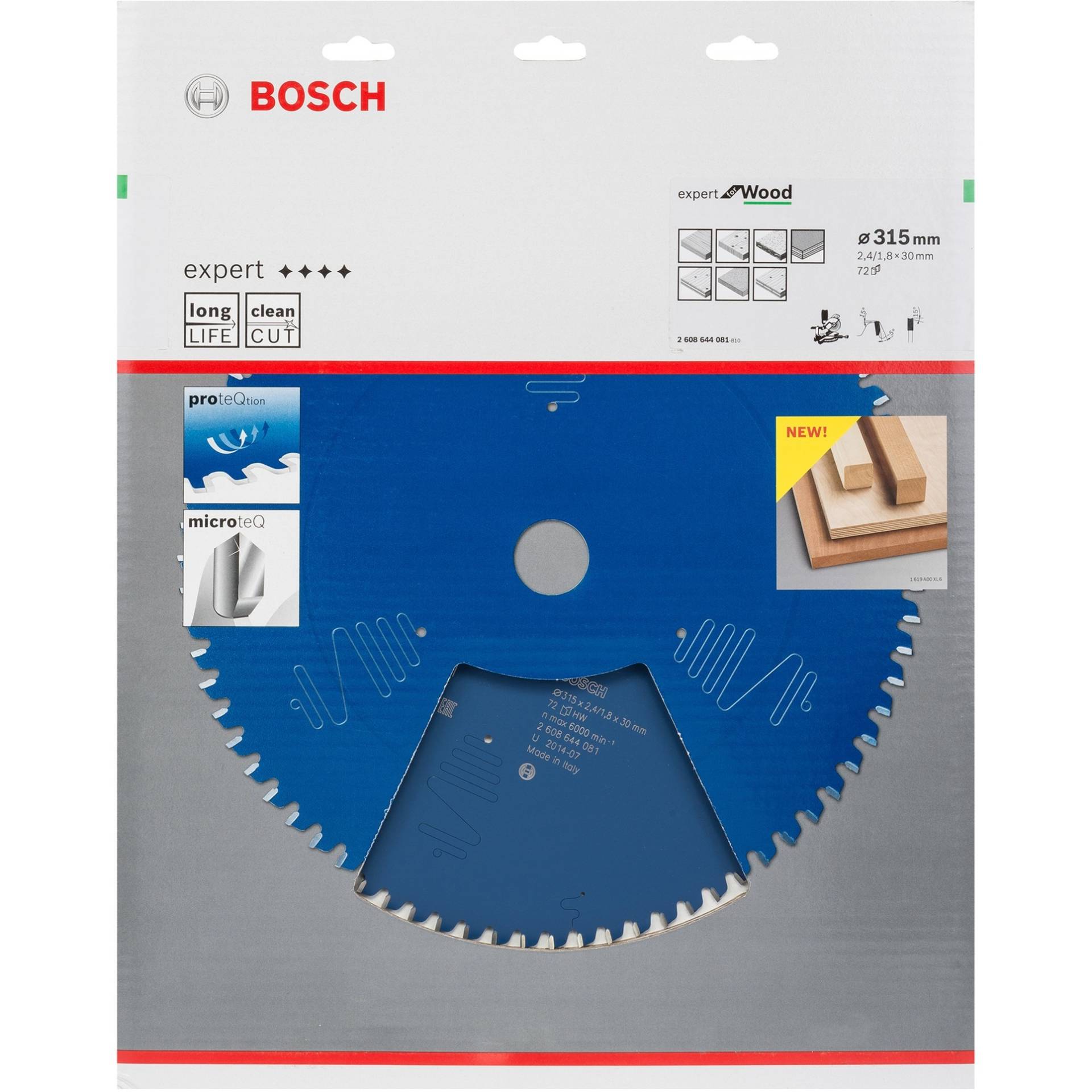 Kreissägeblatt Expert for Wood, Ø 315mm, 72Z von Bosch