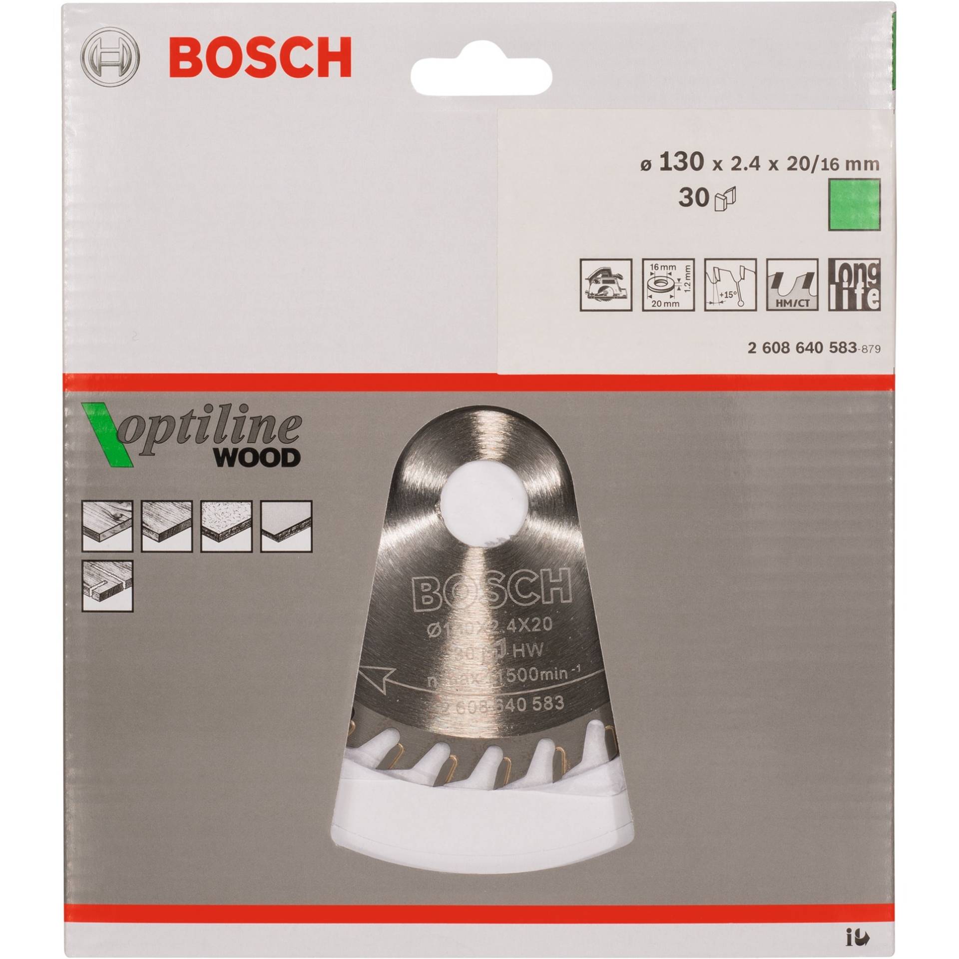 Kreissägeblatt Optiline Wood, Ø 130mm, 30Z von Bosch