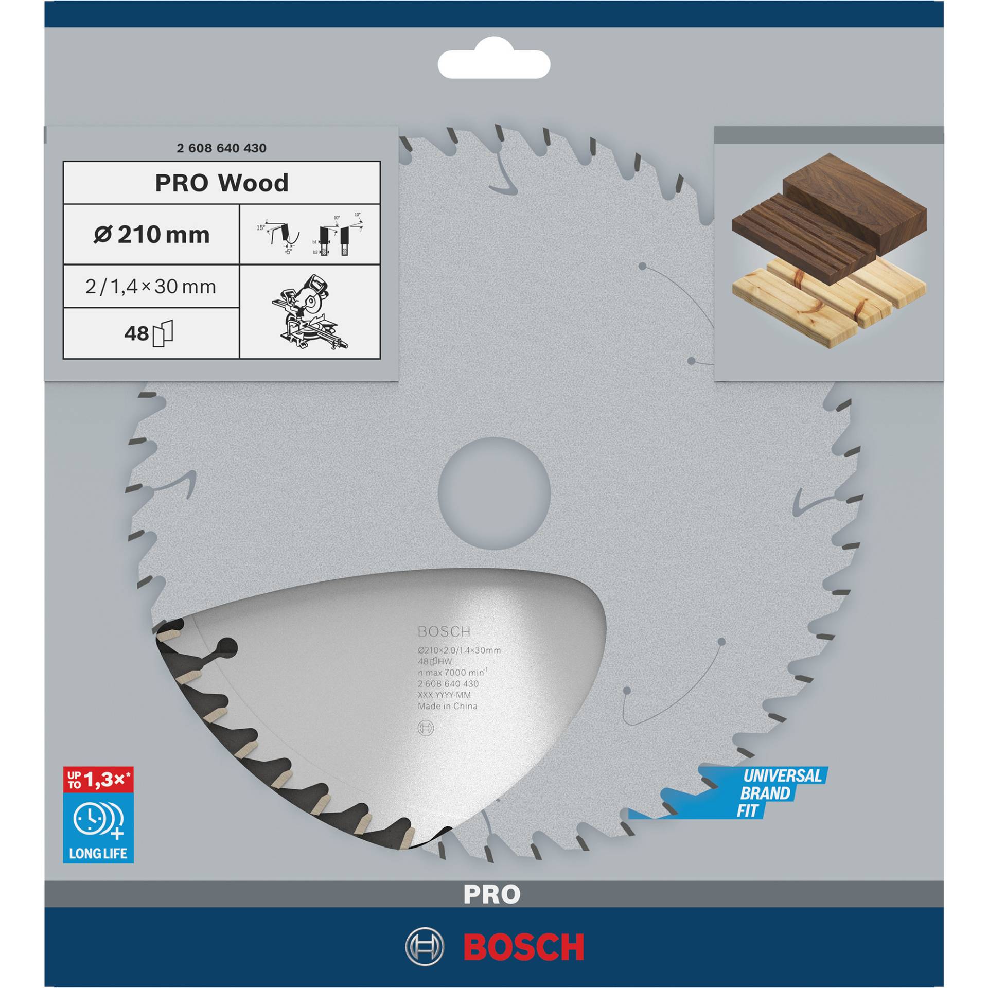 PRO Wood Kreissägeblatt, Ø 210mm, 48Z PRO Wood Kreissägeblatt, Ø 210mm, 48Z von Bosch