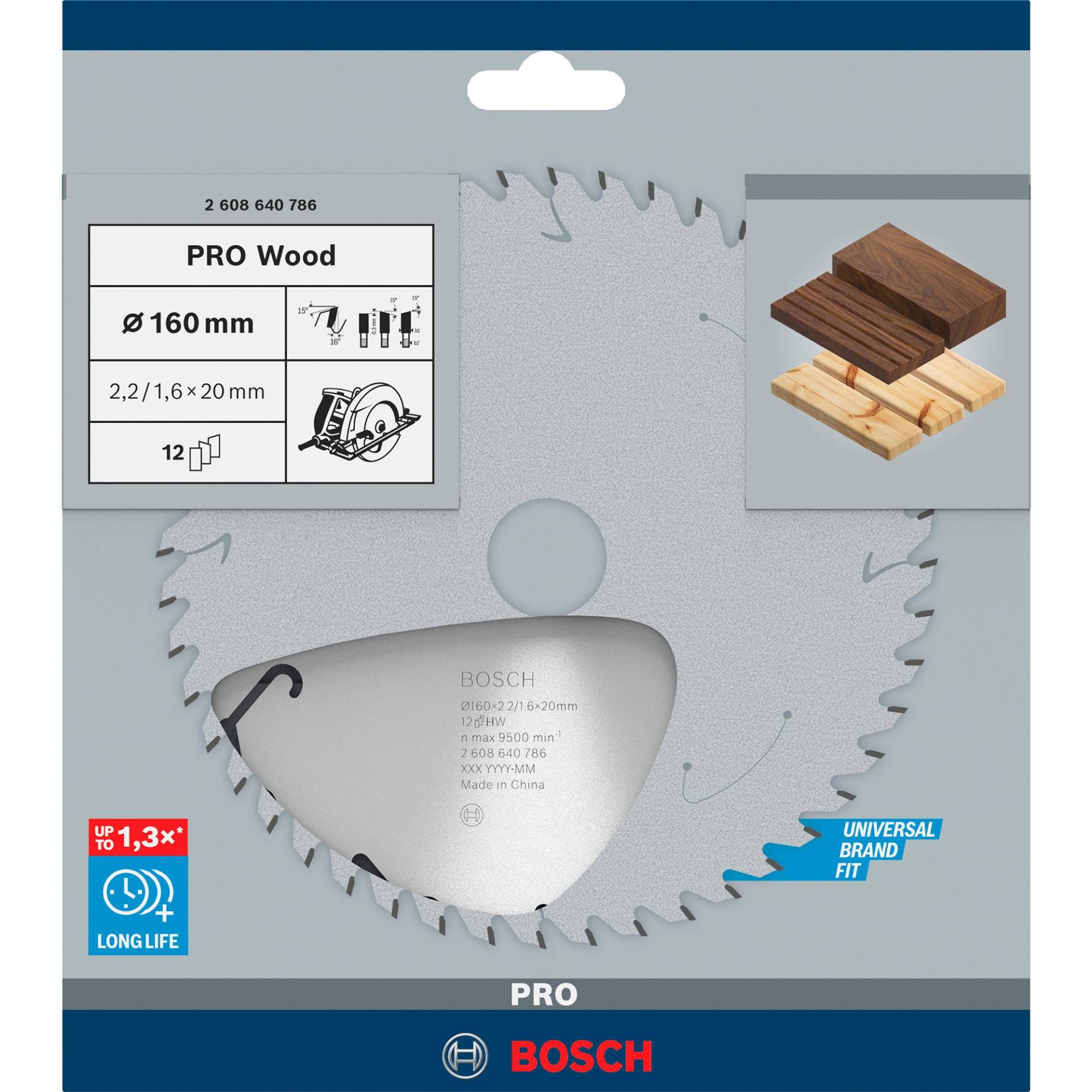 Kreissägeblatt Speedline Wood, Ø 160mm, 12Z Kreissägeblatt Speedline Wood, Ø 160mm, 12Z von Bosch
