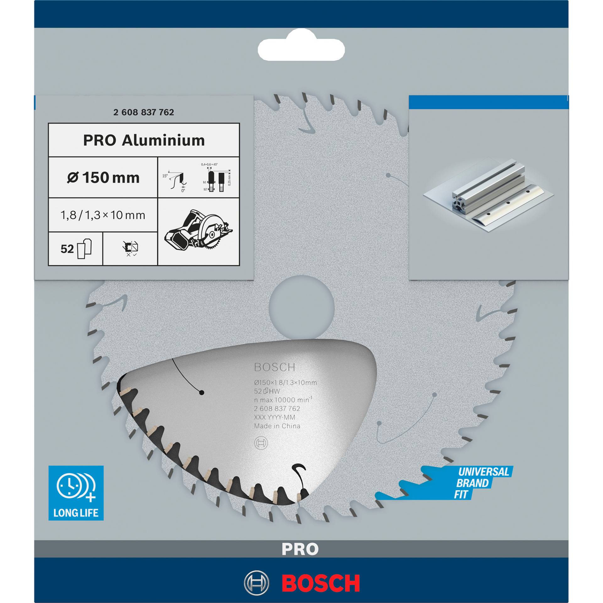 PRO Aluminium cordless Kreissägeblatt, Ø 150mm, 52Z PRO Aluminium cordless Kreissägeblatt, Ø 150mm, 52Z von Bosch