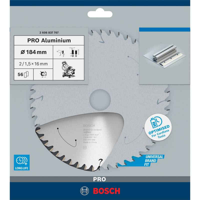 PRO Aluminium cordless Kreissägeblatt, Ø 184mm, 56Z von Bosch