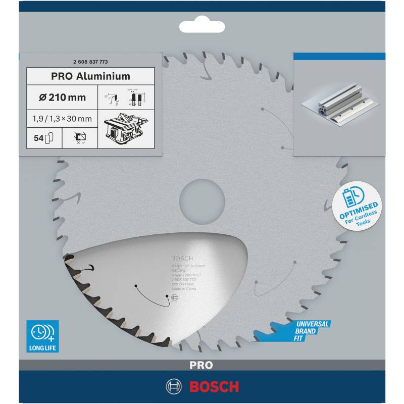 PRO Aluminium cordless Kreissägeblatt, Ø 210mm, 54Z von Bosch