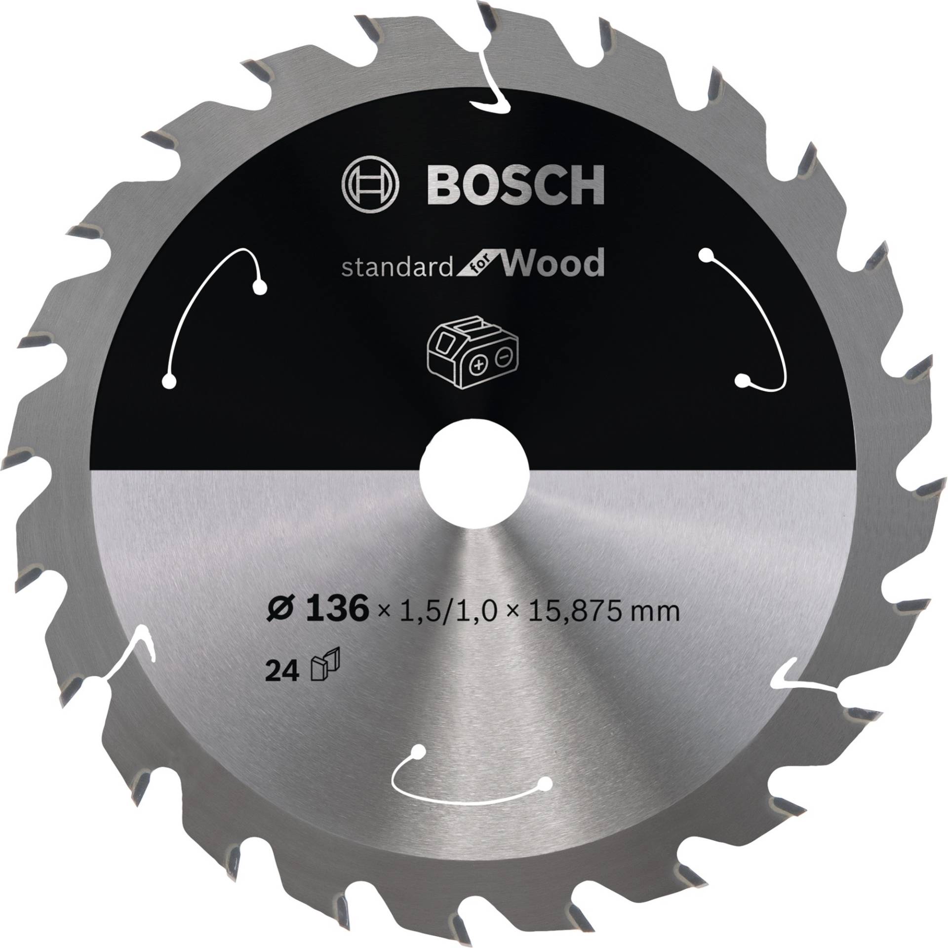 Kreissägeblatt Standard for Wood, Ø 136mm, 24Z von Bosch