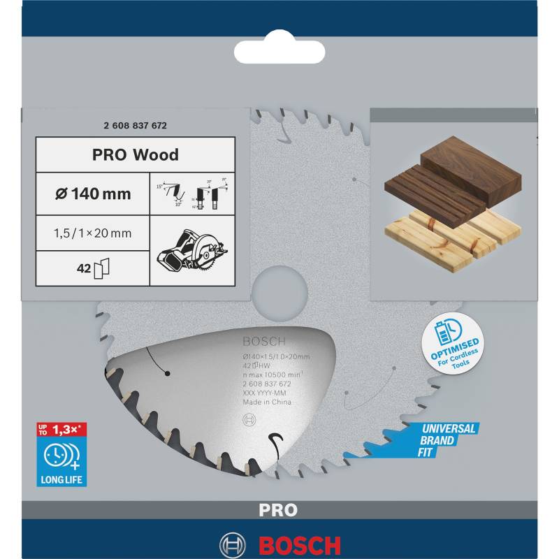 Kreissägeblatt Standard for Wood, Ø 140mm, 42Z von Bosch