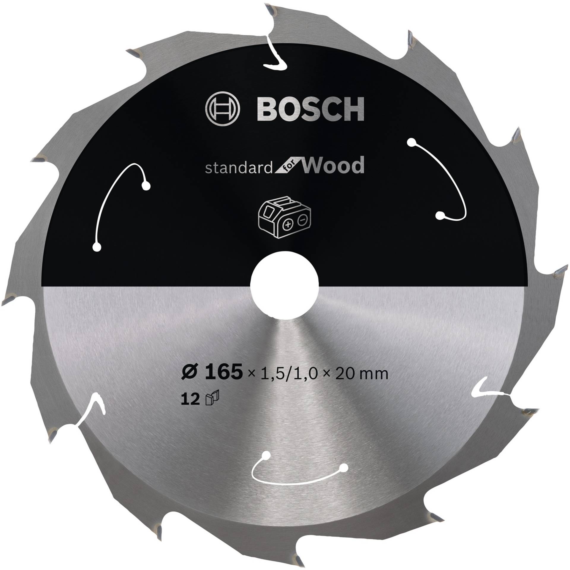 Kreissägeblatt Standard for Wood, Ø 165mm, 12Z von Bosch