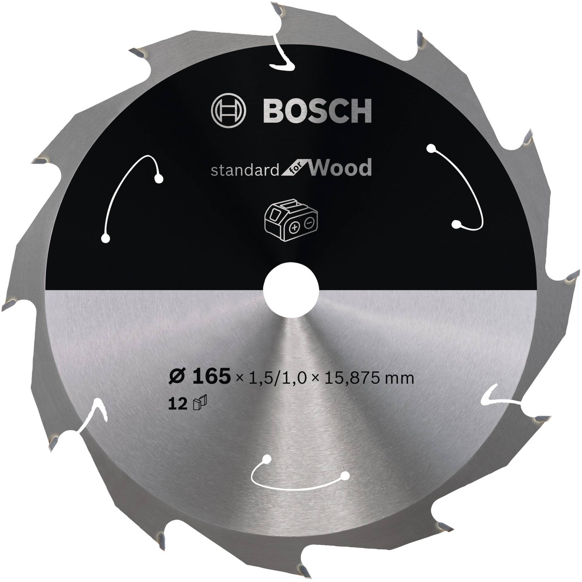 Kreissägeblatt Standard for Wood, Ø 165mm, 12Z von Bosch