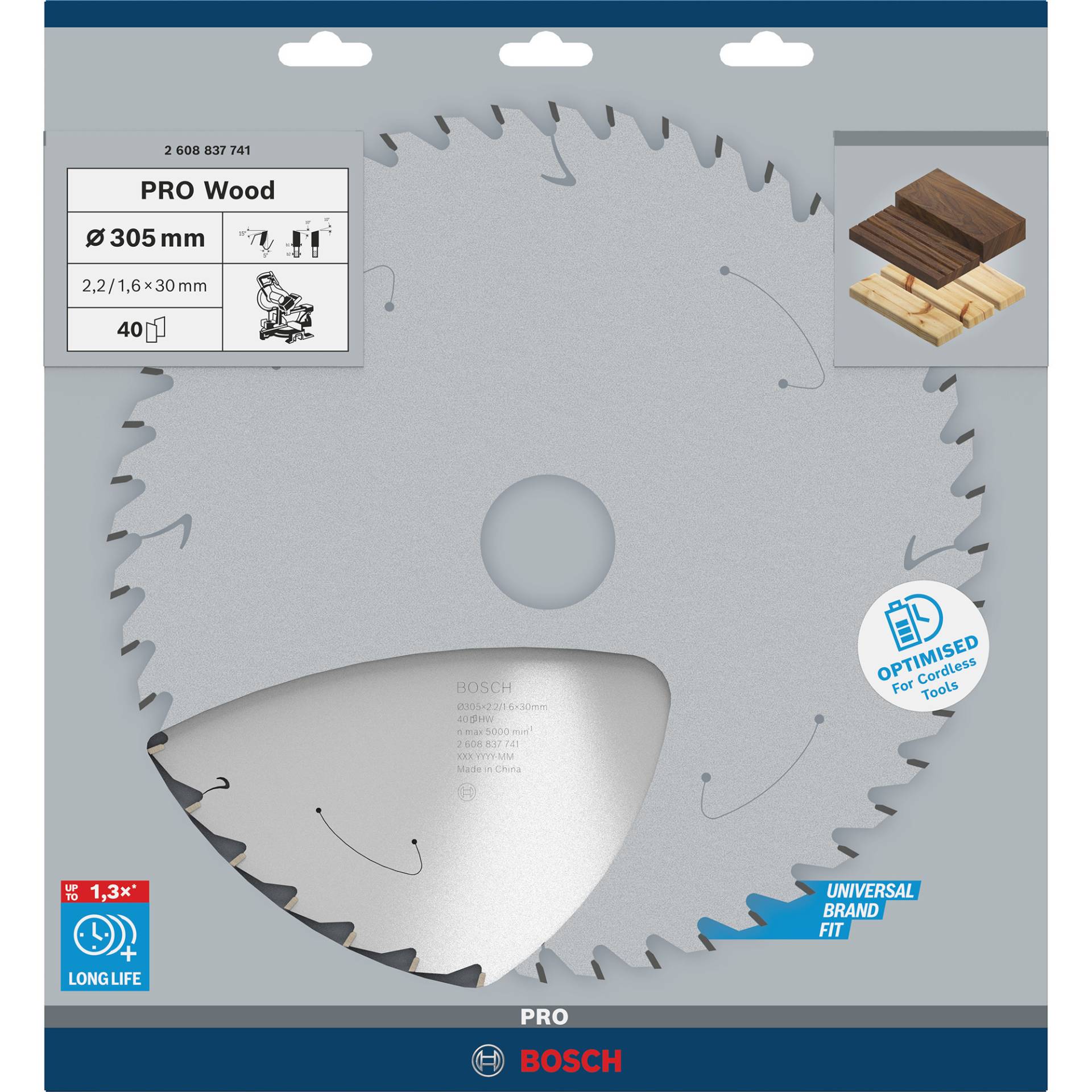 PRO Wood cordless Kreissägeblatt, Ø 305mm, 40Z PRO Wood cordless Kreissägeblatt, Ø 305mm, 40Z von Bosch