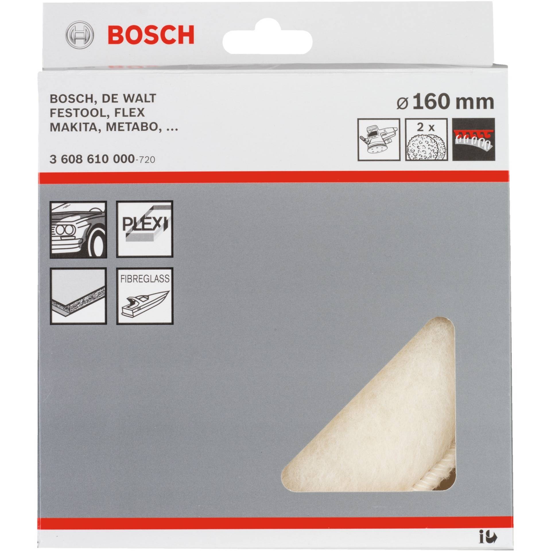 Lammfellscheibe, Ø 160mm, 2 Stück, Schleifscheibe Lammfellscheibe, Ø 160mm, 2 Stück, Schleifscheibe von Bosch