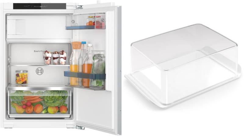 MKK088LE4A Einbau-Kühlschrank mit Gefrierfach bestehend aus KIL22VFE0 + KSZGGM00 weiß / E von Bosch