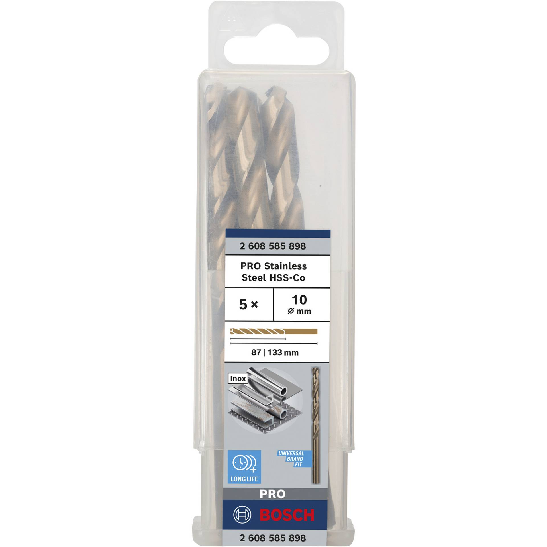 PRO Stainless Steel HSS-Co Spiralbohrer, Ø 10mm PRO Stainless Steel HSS-Co Spiralbohrer, Ø 10mm von Bosch