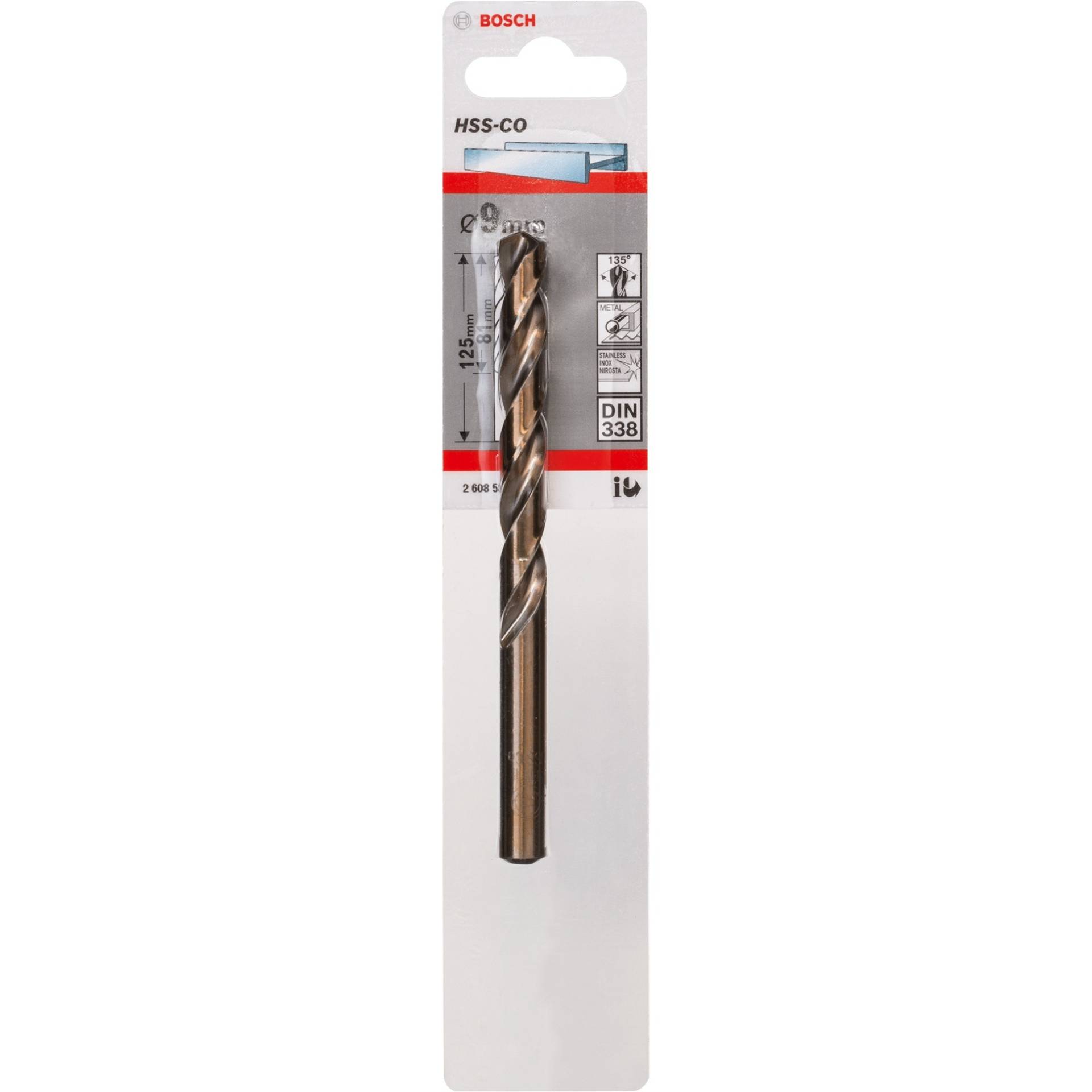 Metall-Spiralbohrer HSS-Co, Ø 9mm Metall-Spiralbohrer HSS-Co, Ø 9mm von Bosch