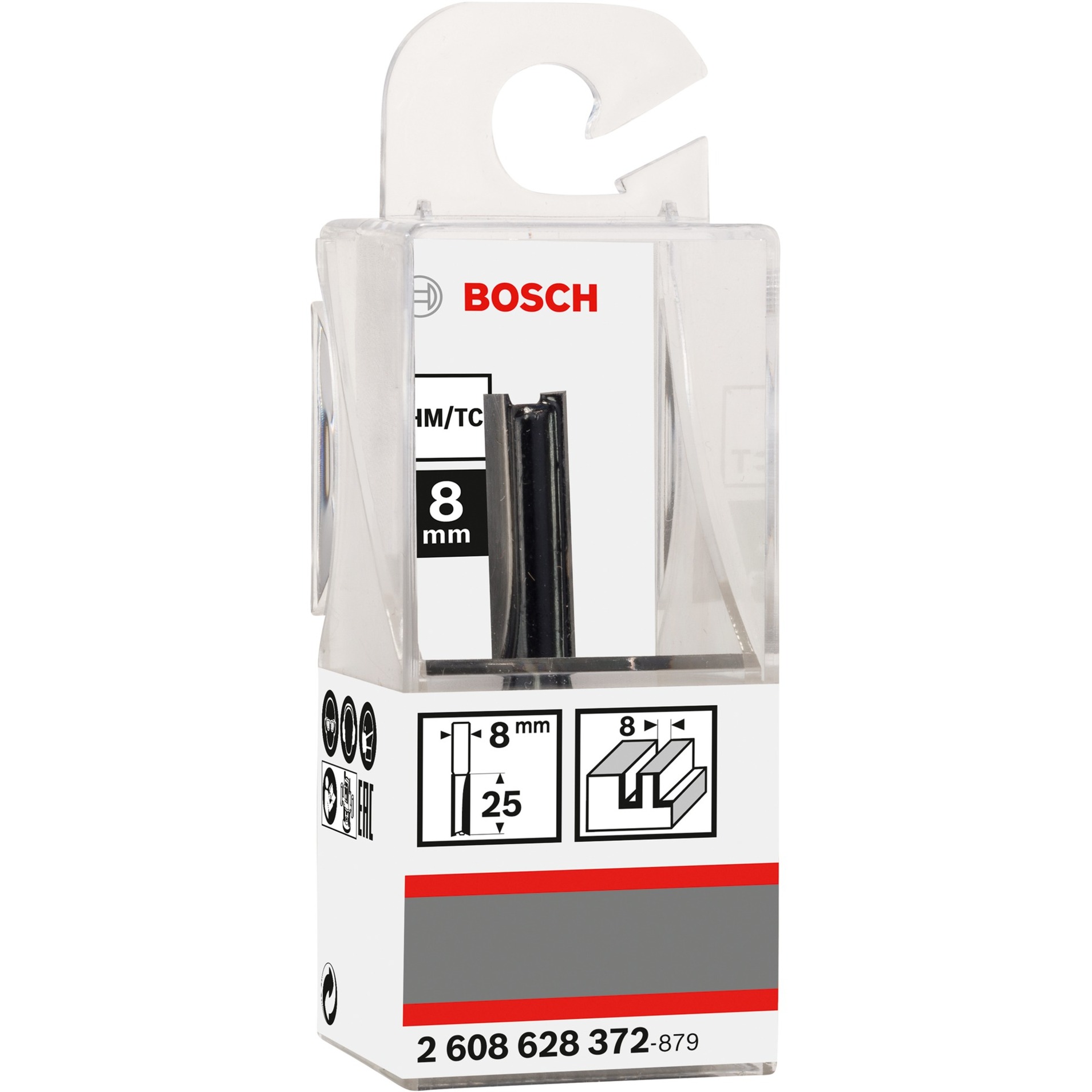 Nutfräser Standard for Wood, Ø 8mm, Arbeitslänge 25mm von Bosch