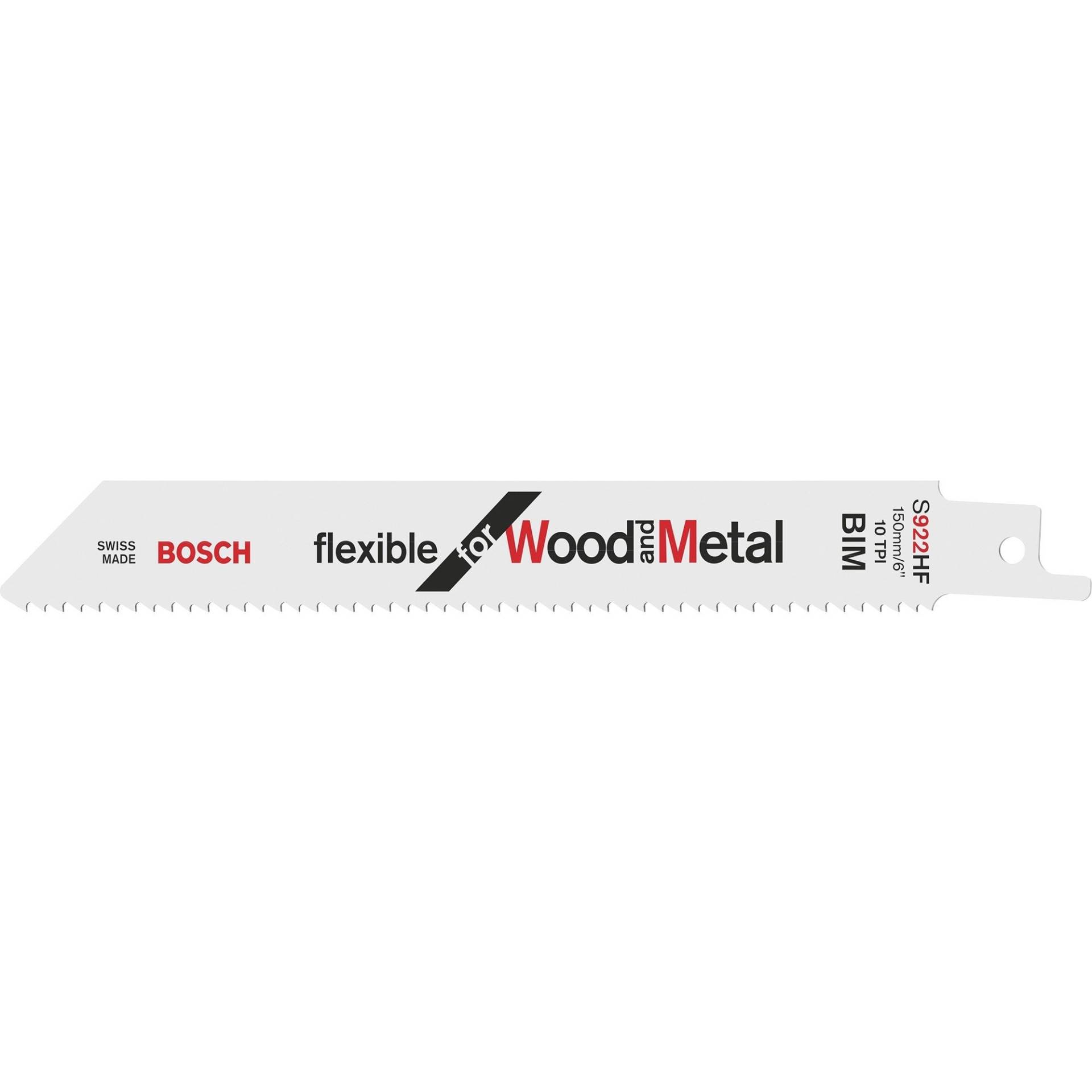 Säbelsägeblatt S 922 HF Flexible for Wood and Metal, 5 Stück Säbelsägeblatt S 922 HF Flexible for Wood and Metal, 5 Stück von Bosch
