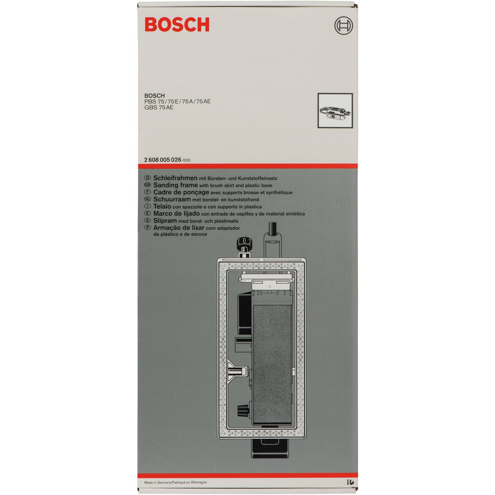 Schleifrahmen mit Bürsteneinsatz, für GBS 75 / PBS 75 von Bosch