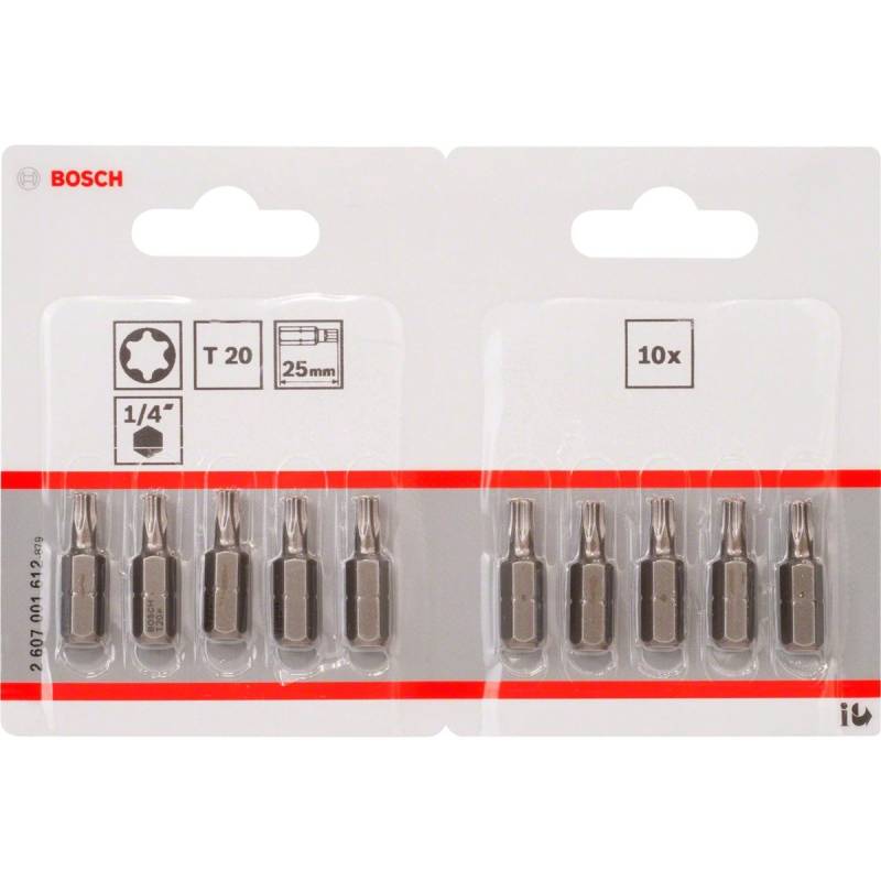 Schrauberbit Extra-Hart, T20, 25mm, 10 Stück von Bosch