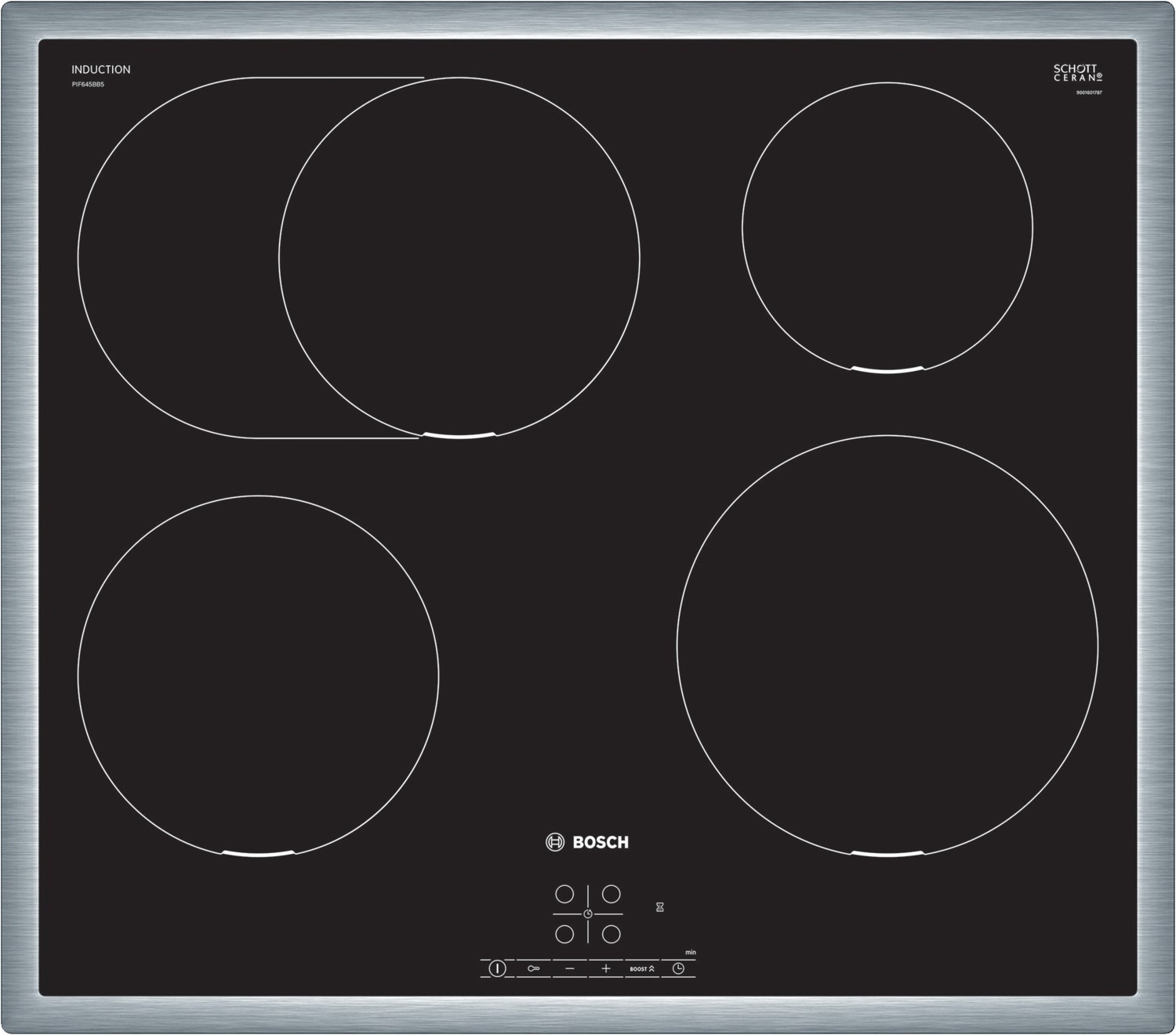 Serie 4 PIF645BB5E Autark-Induktionskochfeld edelstahl von Bosch