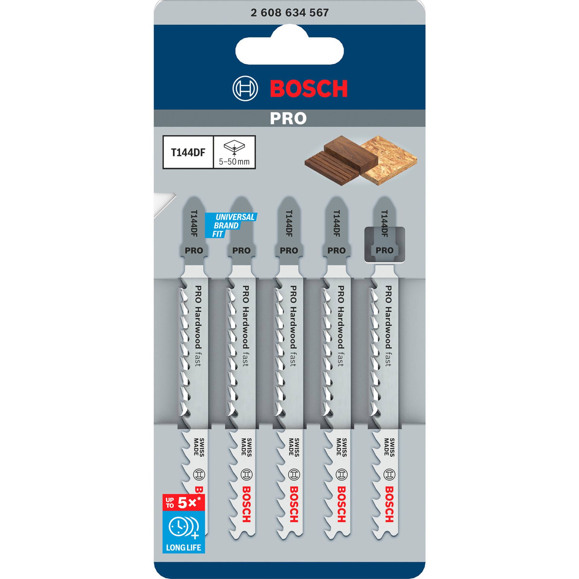 Stichsägeblatt T 144 DF Speed for Hard Wood, 100mm Stichsägeblatt T 144 DF Speed for Hard Wood, 100mm von Bosch