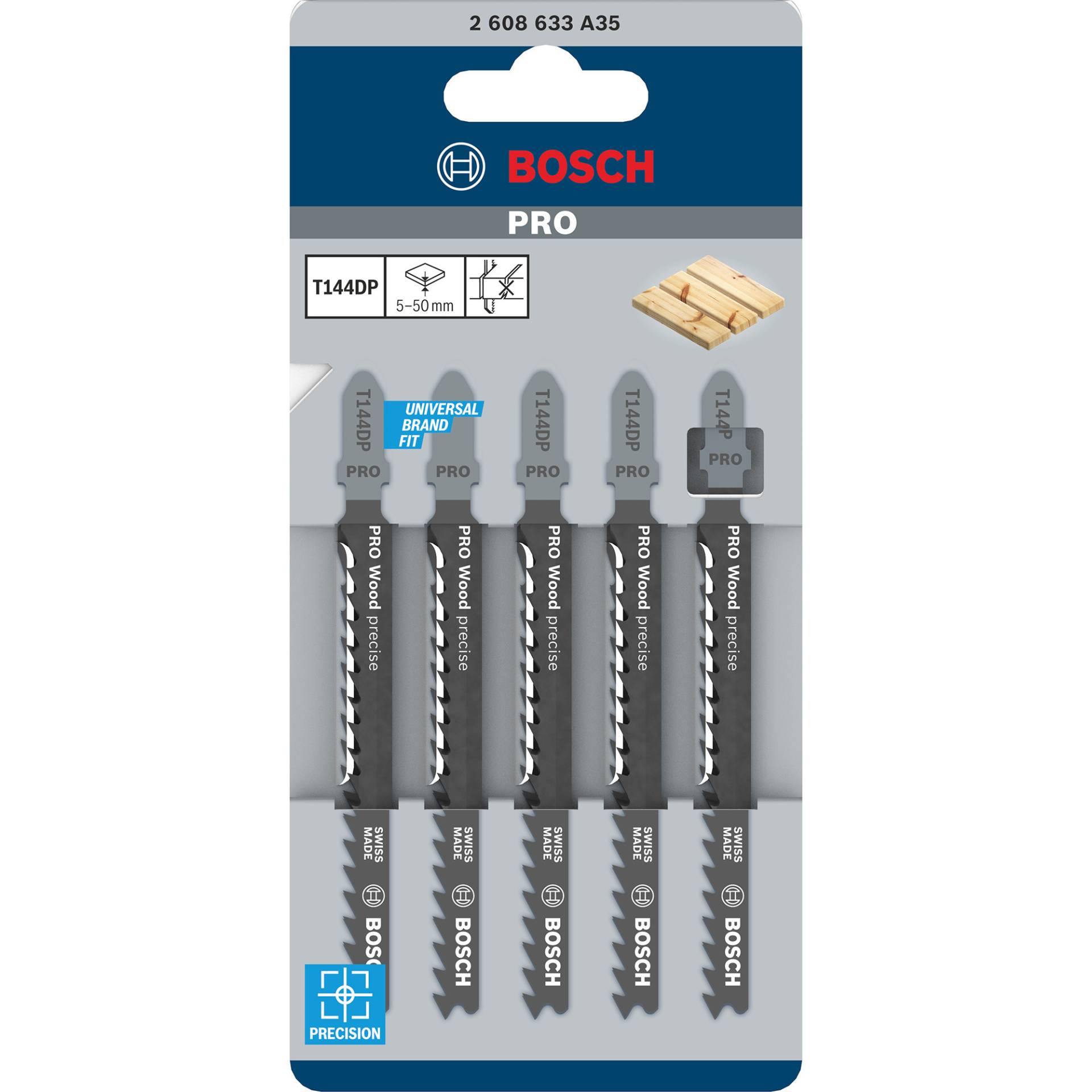 Stichsägeblatt T 144 DP Precision for Wood, 100mm Stichsägeblatt T 144 DP Precision for Wood, 100mm von Bosch
