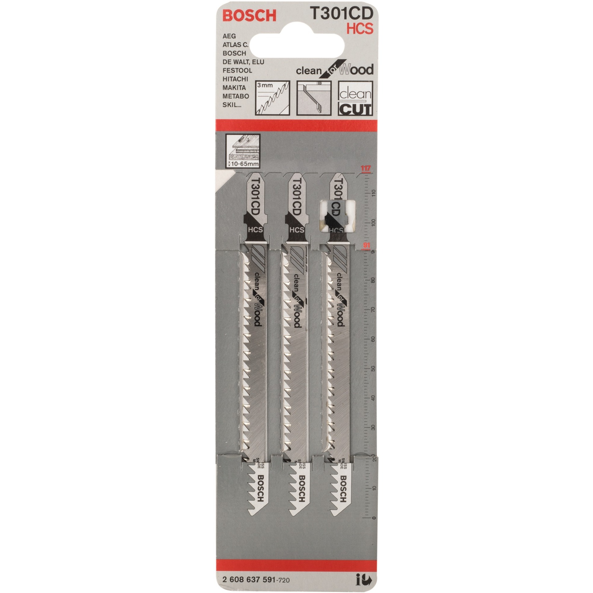 Stichsägeblatt T 301 CD Clean for Wood, 117mm Stichsägeblatt T 301 CD Clean for Wood, 117mm von Bosch