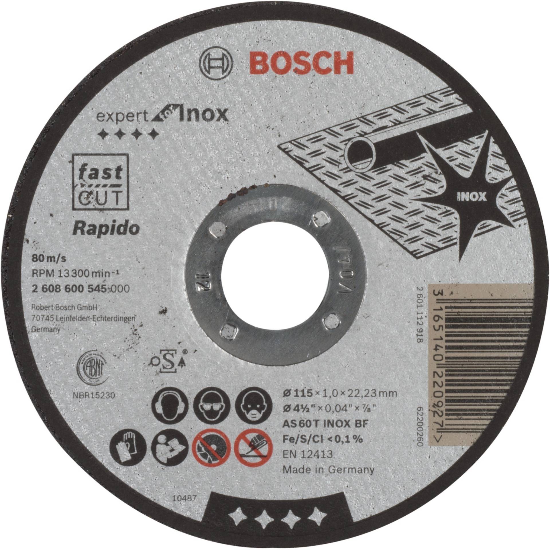 Trennscheibe Expert for Inox - Rapido, Ø 115mm von Bosch