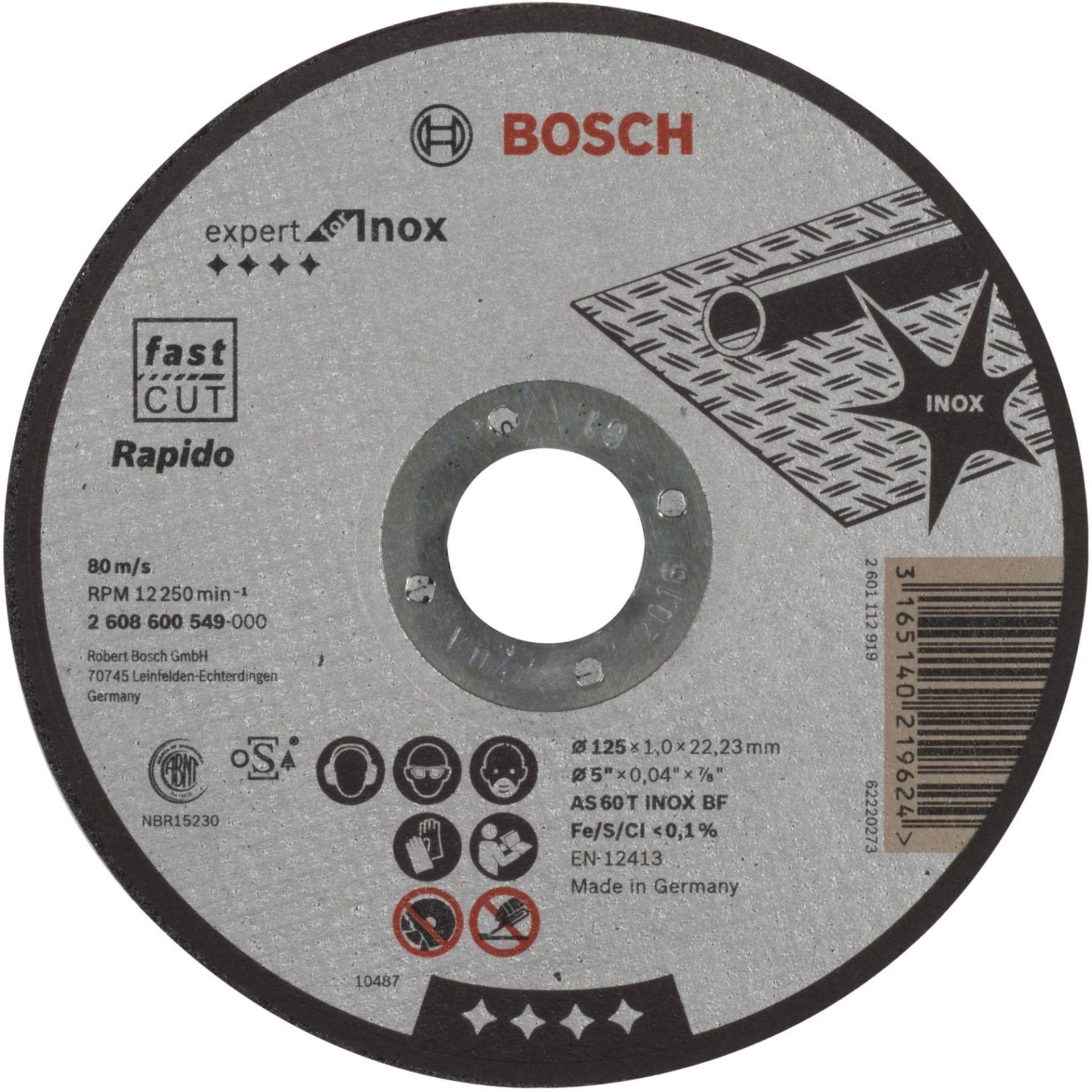 Trennscheibe Expert for Inox - Rapido, Ø 125mm von Bosch