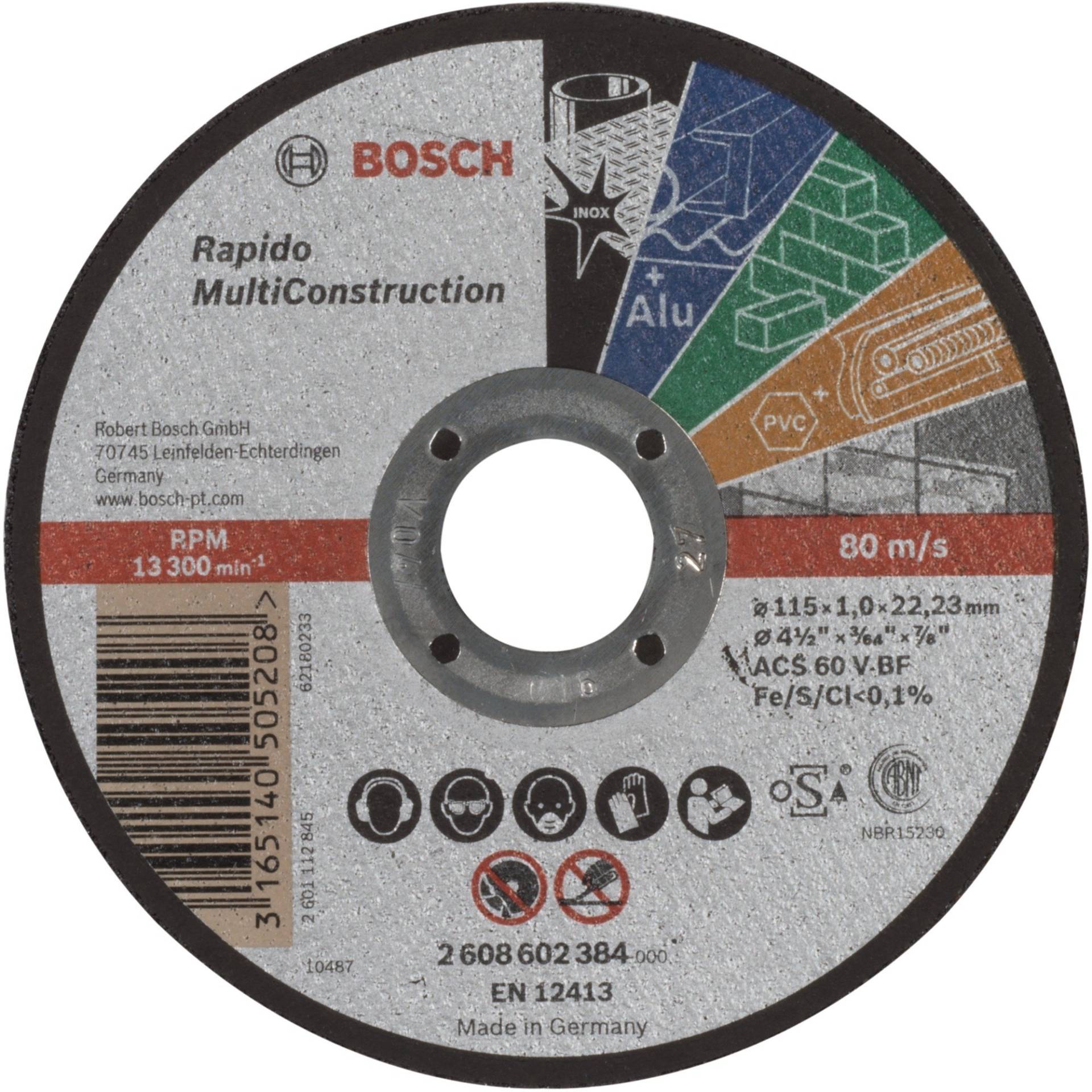 Trennscheibe MultiConstruction - Rapido, Ø 115mm Trennscheibe MultiConstruction - Rapido, Ø 115mm von Bosch