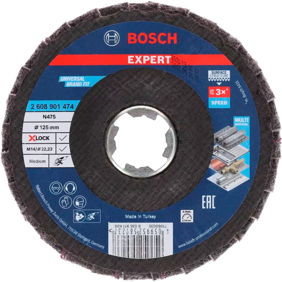 X-LOCK Fächerscheibe EXPERT N475 SCM, Ø 125mm, Schleifscheibe von Bosch