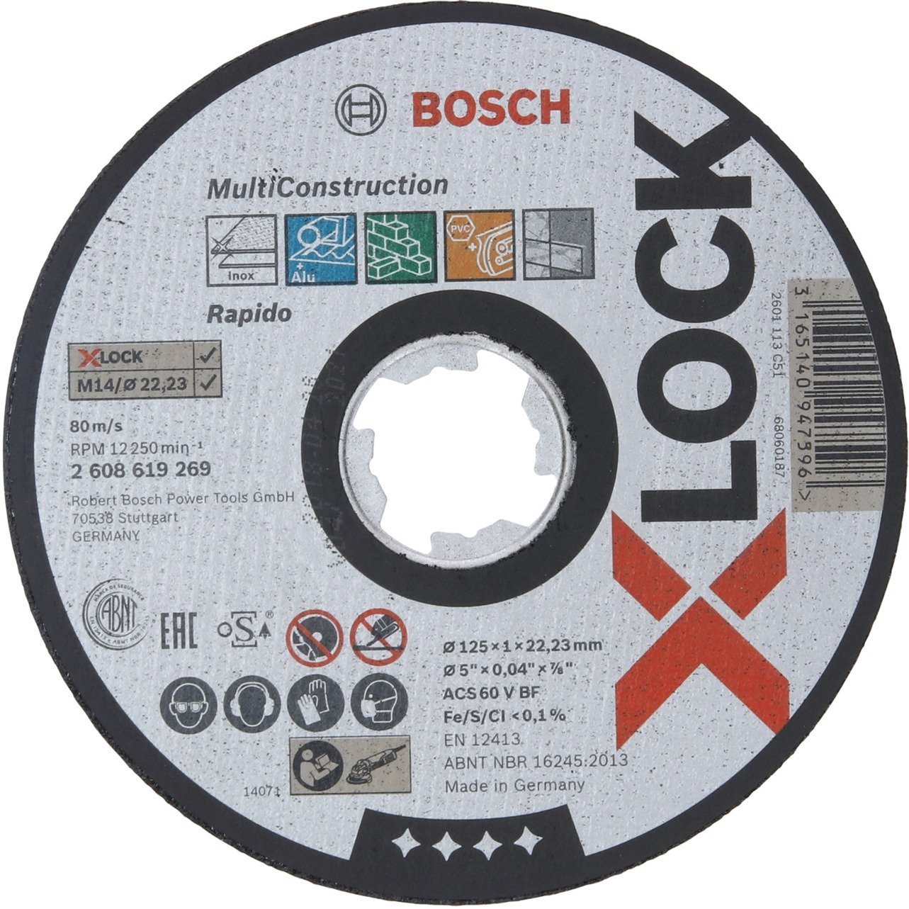 X-LOCK Trennscheibe MultiConstruction - Rapido, Ø 125mm X-LOCK Trennscheibe MultiConstruction - Rapido, Ø 125mm von Bosch