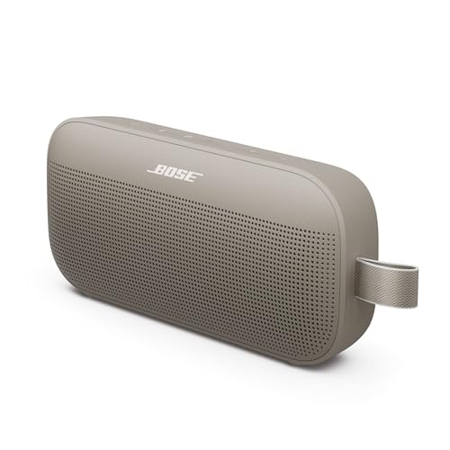 Bose SoundLink Flex Tragbarer Bluetooth-Lautsprecher (2. Gen.), Tragbarer Außen-Lautsprecher mit naturgetreuem Klang, bis zu 12 Stunden Akkulaufzeit, staubdicht und wasserdicht, Sandstein von Bose