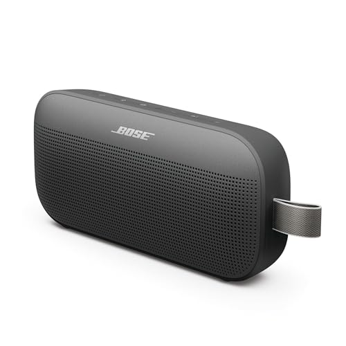 Bose SoundLink Flex Tragbarer Bluetooth-Lautsprecher (2. Gen.), Tragbarer Außen-Lautsprecher mit naturgetreuem Klang, bis zu 12 Stunden Akkulaufzeit, staubdicht und wasserdicht, Schwarz von Bose