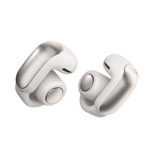 Bose Ultra Open Earbuds mit Bluetooth und OpenAudio Technologie, Clip On Kopfhörer, kabellose Open Ear Earbuds, immersive Audio, bis zu 48 Stunden Akkulaufzeit, Rauchweiß von Bose