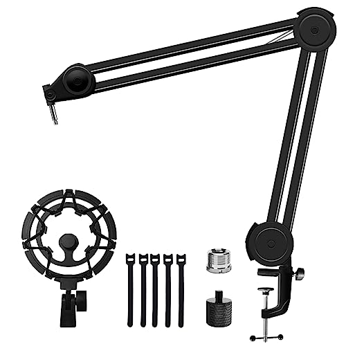 Boseen Für Blue Yeti Mikrofon Boom Arm, Heavy Duty Verstellbarer Mikrofonständer für Blue Yeti, Blue Yeti X, Blue Yeti Nano und Snowball mit Stoßdämpfer Halterung von Boseen