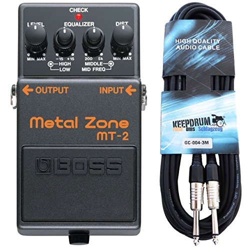 Boss MT-2 Metal Zone Distortion Pedal + keepdrum Gitarrenkabel von Boss Guitar Equipment