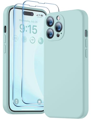 BossKiss Silikon-Schutzhülle für iPhone 14 Pro, verbesserter Kameraschutz, 2 Stück 9H-Displayschutzfolien, weiches kratzfestes Mikrofaserfutter innen, 15,5 cm, Minzgrün BossKiss Silikon-Schutzhülle für iPhone 14 Pro, verbesserter Kameraschutz, 2 Stück 9H-Displayschutzfolien, weiches kratzfestes Mikrofaserfutter innen, 15,5 cm, Minzgrün von BossKiss