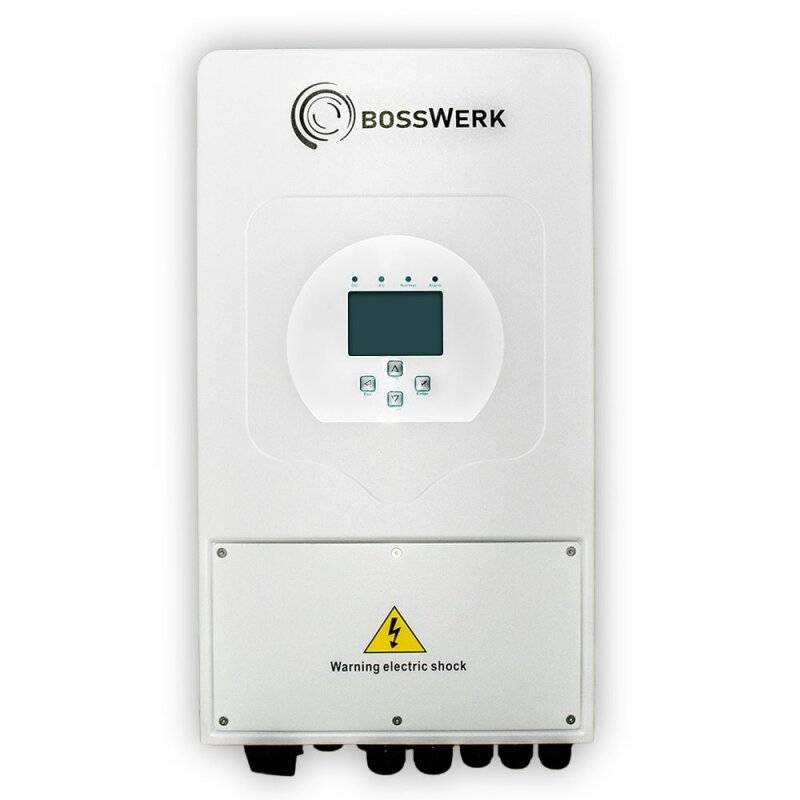 Bosswerk Hybrid-Wechselrichter 3600W mit 0% MwSt nach §12 Abs. 3 UstG von Bosswerk