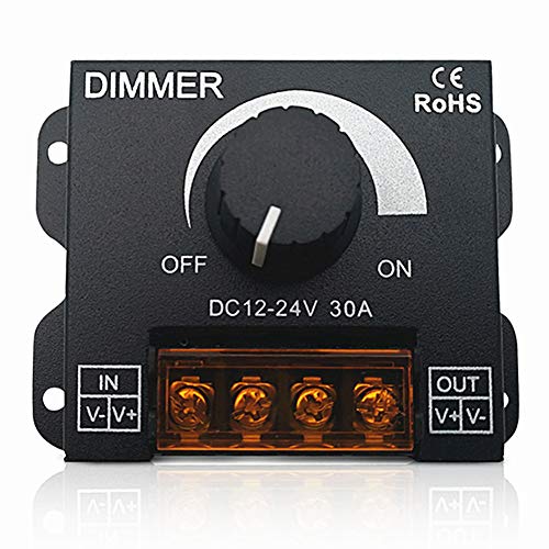 Dimmer 12 V, 24 V, 30 A, einfarbiger LED-Dimmer-Treiber für Lampen, LED-Streifen, Beleuchtungssteuerung, Schwarz Dimmer 12 V, 24 V, 30 A, einfarbiger LED-Dimmer-Treiber für Lampen, LED-Streifen, Beleuchtungssteuerung, Schwarz von Bostar