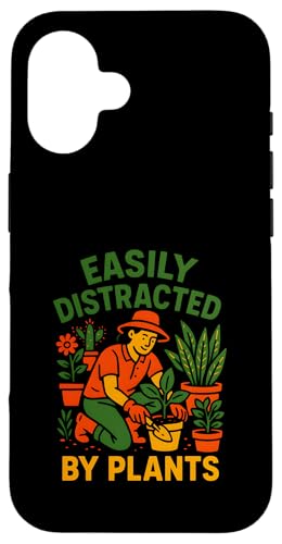 Gardening Distracted By Plants Vintage Damen Botanical Hülle für iPhone 16 von Botanical Bliss - Vintage Gardening Apparel