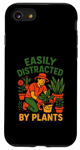 Gardening Distracted By Plants Vintage Damen Botanical Hülle für iPhone SE (2020) / 7 / 8 von Botanical Bliss - Vintage Gardening Apparel