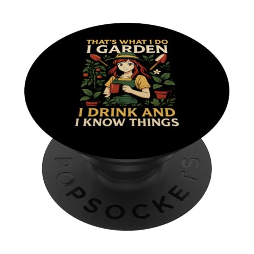 Gardening I Drink And I Know Things Vintage Damen PopSockets Klebender PopGrip Gardening I Drink And I Know Things Vintage Damen PopSockets Klebender PopGrip von Botanical Bliss - Vintage Gardening Apparel