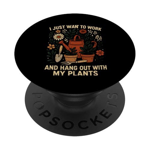 Gardening With My Plants Vintage Damen Wildblumengarten PopSockets Klebender PopGrip Gardening With My Plants Vintage Damen Wildblumengarten PopSockets Klebender PopGrip von Botanical Bliss - Vintage Gardening Apparel