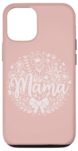Baby Pink Heart Mama Schleife Minimalistisch Floral Wildflower Mama Hülle für iPhone 12/12 Pro von Botanical Wildflower Mama Mothers Day Gifts Co.