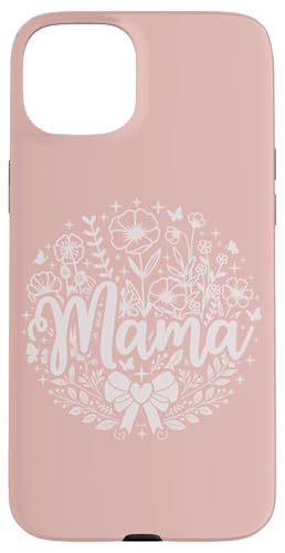 Baby Pink Heart Mama Schleife Minimalistisch Floral Wildflower Mama Hülle für iPhone 15 Plus von Botanical Wildflower Mama Mothers Day Gifts Co.