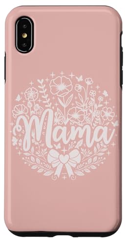 Baby Pink Heart Mama Schleife Minimalistisch Floral Wildflower Mama Hülle für iPhone XS Max von Botanical Wildflower Mama Mothers Day Gifts Co.