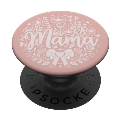 Baby Pink Heart Mama Schleife Minimalistisch Floral Wildflower Mama PopSockets Klebender PopGrip Baby Pink Heart Mama Schleife Minimalistisch Floral Wildflower Mama PopSockets Klebender PopGrip von Botanical Wildflower Mama Mothers Day Gifts Co.
